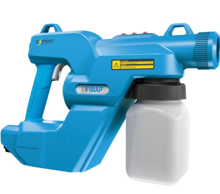 Fimap E Spray, Elektrostatisk Desinficeringsmaskine, blå