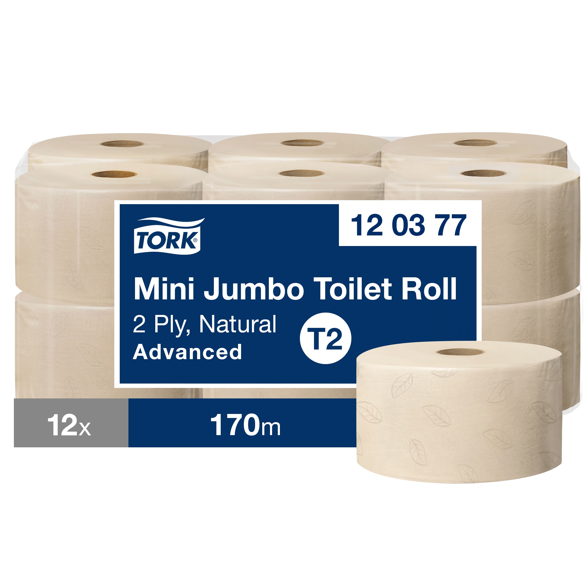 Tork Toiletpapir Jumbo Mini T2 Natur FSC, 170 m - 12 rl/krt