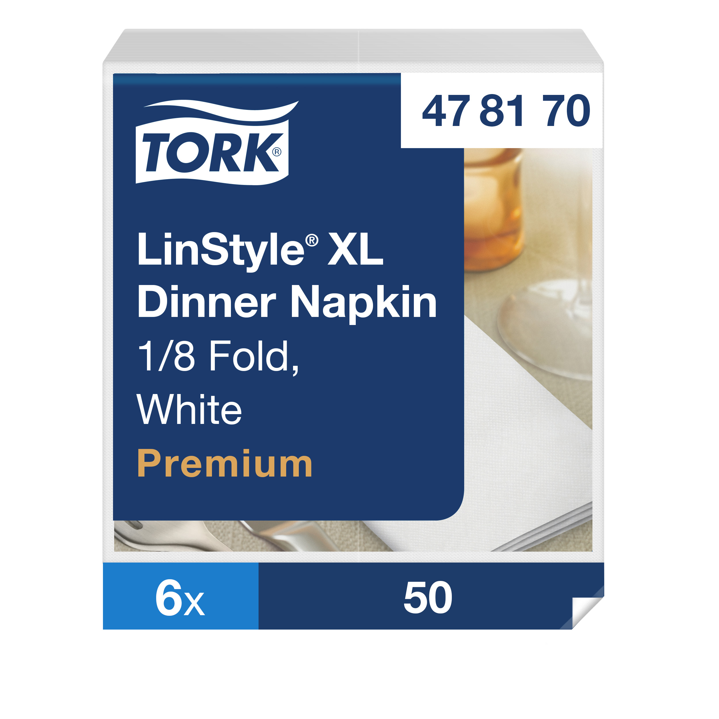 Tork Linstyle Serviet 48x48 cm 1/8 fold Hvid - 50 stk/pk