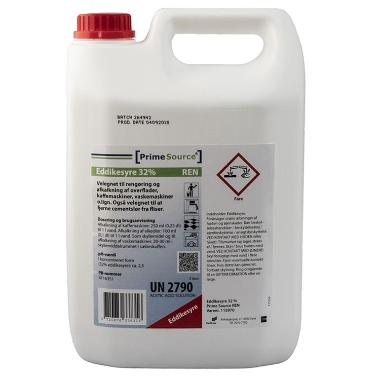 Prime Source Eddikesyre 32% til afkalkning - 5 L
