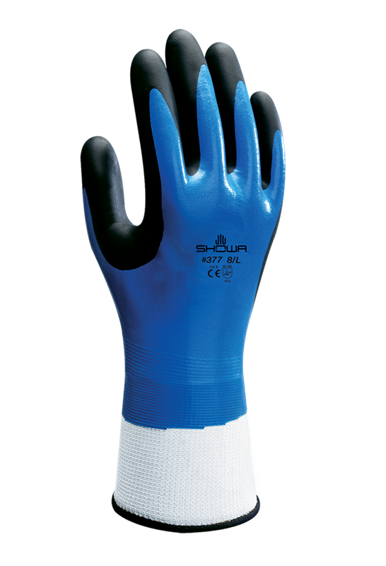 Showa 377 Nitril Foam Grip Handske Str. 8 Blå