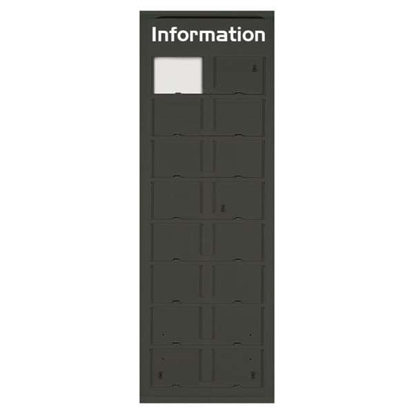 DSI Info Modul tavle i plastik med APET frontplader, koksgrå -16xA6, Model 404