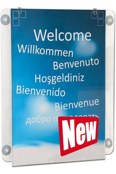 DSI Window ramme med sugekop dobbeltsidet horisontal - A4, Model 1265