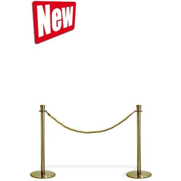 DSI Crowd control stand with top for rope - Gold, Model 1024
