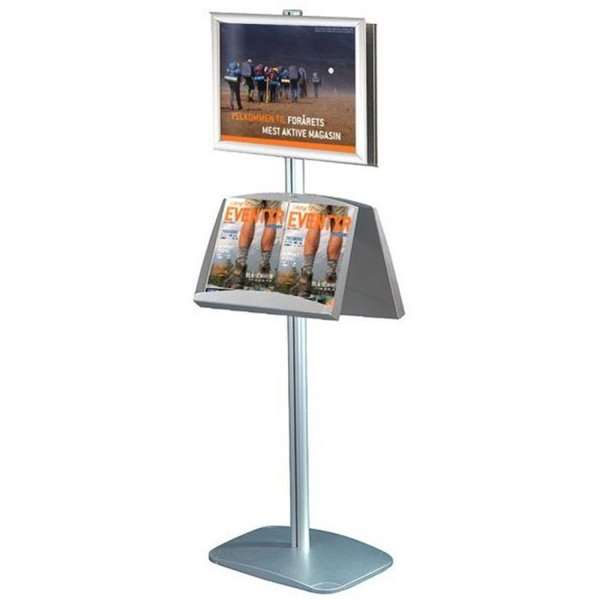 DSI Mini Multi Stander - Dobbeltsidet A4 Klikramme + A3 Stål Hylde, Model 945