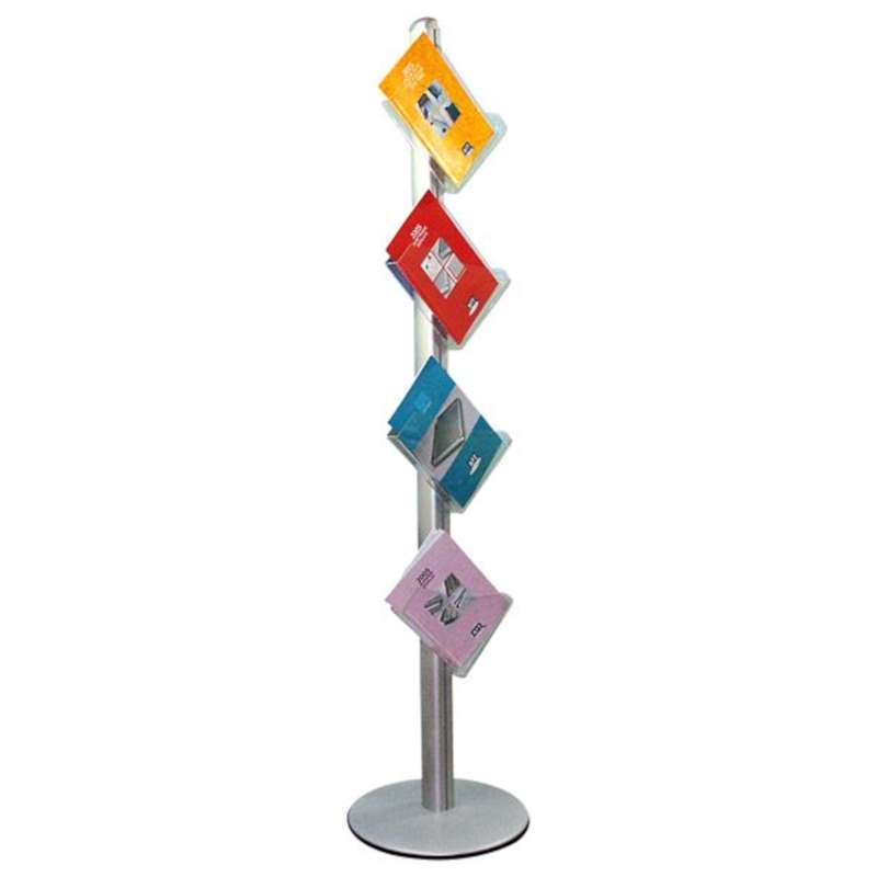 Multistativ broschyrhållare, enkeltsidig - 4xA4 - 21x29,7 cm