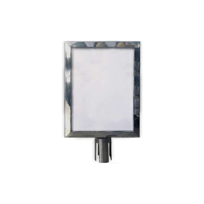 DSI Sign holder for Crowd Barrier Belt system, Stainless Steel, A3, Model 1025