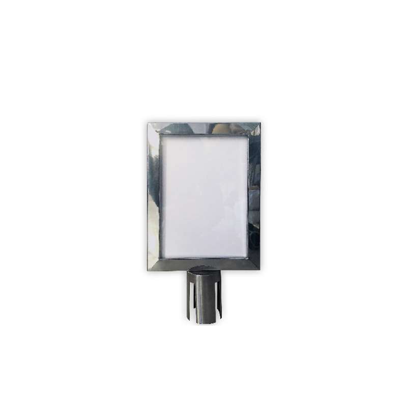 DSI Sign holder for Crowd Barrier Belt system, Stainless Steel, A4, Model 1025
