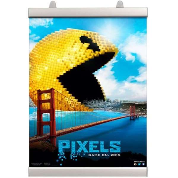 Poster Clamp Set, poster hanger with 25mm aluminum poster rails - 85cm (A0)