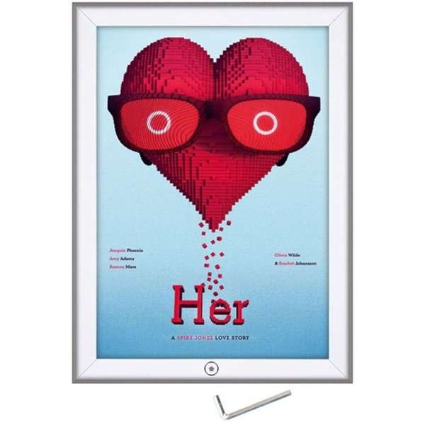 Lockable Click Frame with 32mm Aluminum Profile, Silver - 70x100 cm