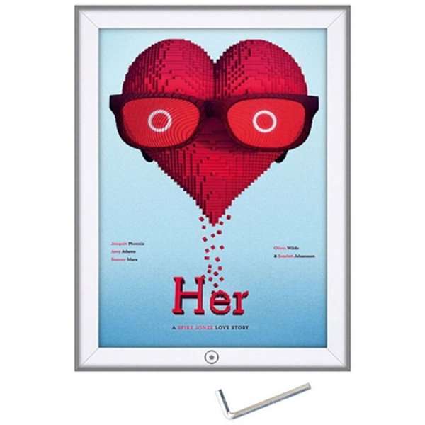 Lockable Click Frame with 32mm aluminum profile, silver - 50x70 cm