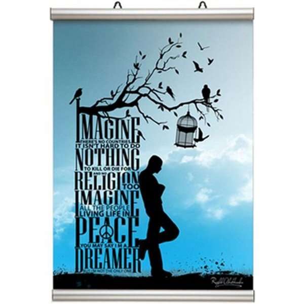Poster-Line Set, plakataufhängung mit 26mm Aluminium Plakatleisten - 60cm (A1)