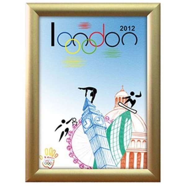 Clip frame with 25mm aluminum profile, gold - A3