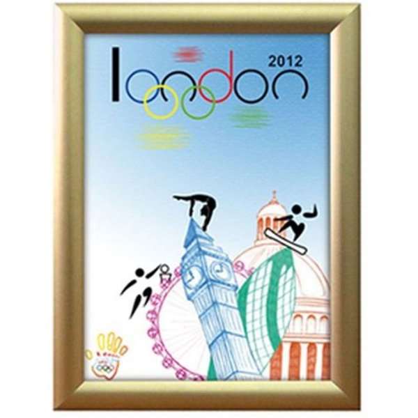 Photo frame with 25mm aluminum profile, gold - A4
