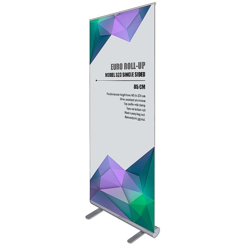 Cassete de Roll-up Euro, de um lado, alu/prata, 85 cm