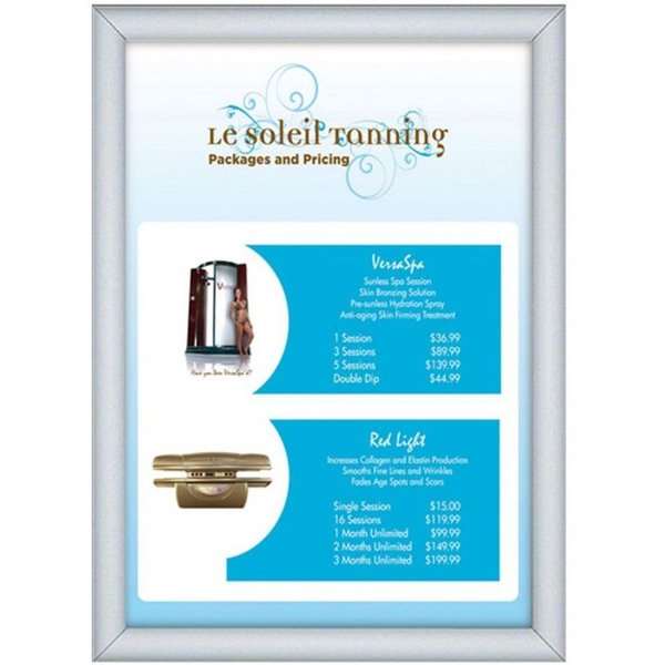 Snap frame with 30mm aluminum profile, silver - 70x100 cm
