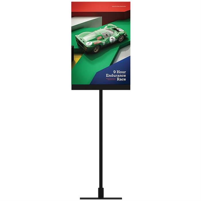 DSI Design Stand, bordskilt med akrylholder vertikal A4, sort, Model 877