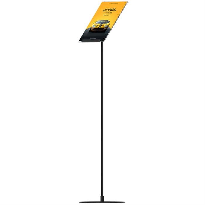 DSI Design Stand, gulv skilt med 50 grader vinklet holder, vertikal A4 akrylholder, Model 877