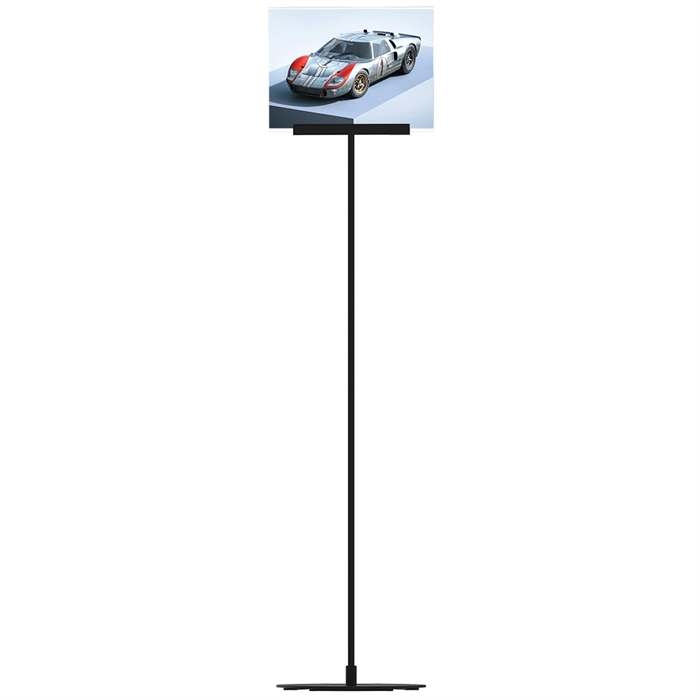 DSI Design Stand, gulv skilt med akrylholder horisontal A4, sort, Model 877
