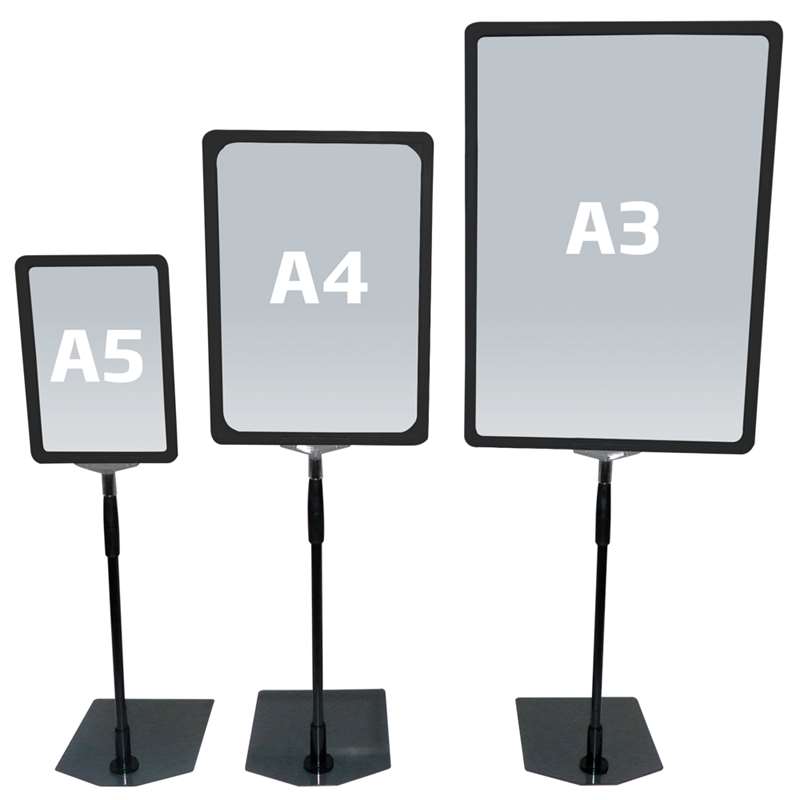 DSI Flex Stander med sort plastramme, A5, Model 872