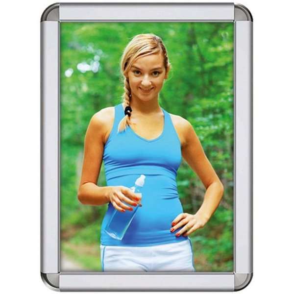 Kliklijst met 32mm aluminium Rondo profiel, zilver - 70x100 cm