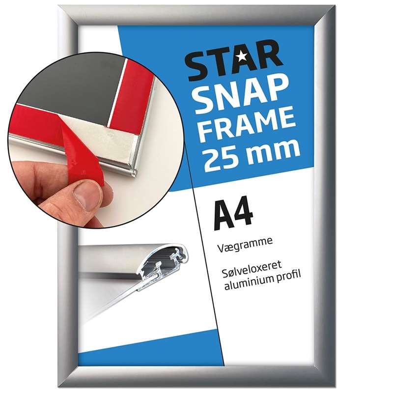 Klikrahmen Fast-Fix mit 25mm Aluminiumprofil, silber - A4