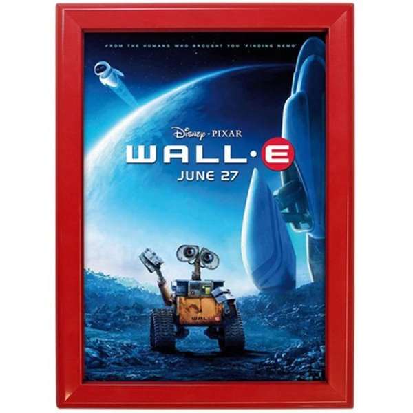 Clip frame with 32mm aluminum flat profile, red - 70x100 cm