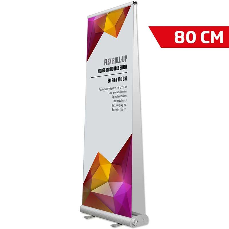 Flex Roll-up, oboustranná kazeta, stříbrná, 80 x 230 cm