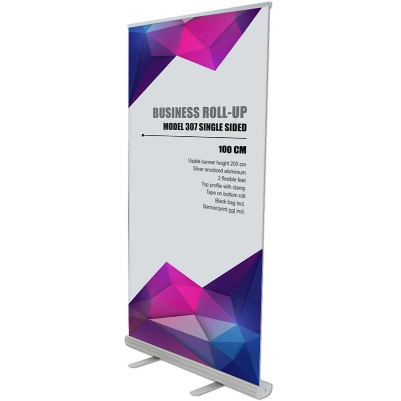 Obchodní Roll-up kazeta, jednostranná, 100 cm, alu/stříbrná, včetně tašky