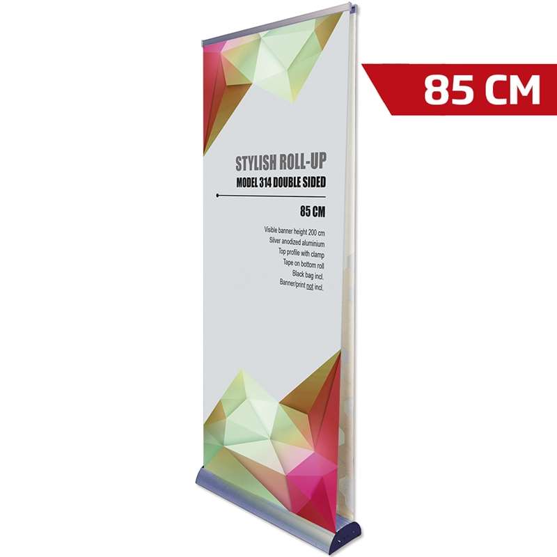 Stylový roll-up kazeta, oboustranná, stříbrná, 85 cm