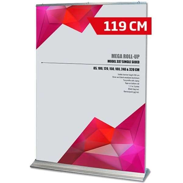 Mega Roll-up de um lado só - 120x250 cm - prata