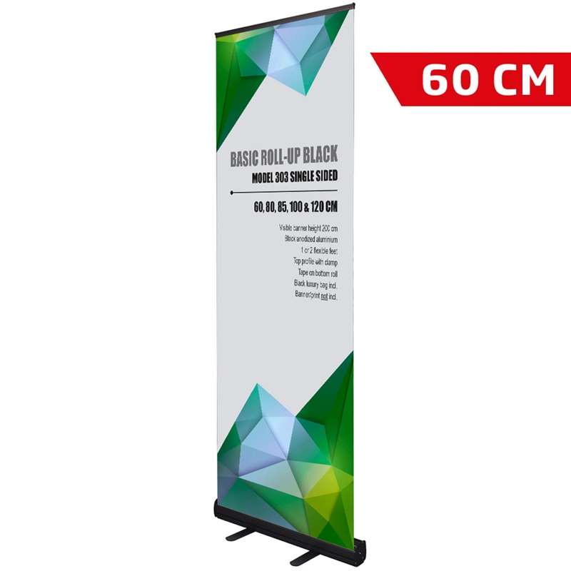 Základní roll-up kazeta, černá, jednostranná, 60 cm