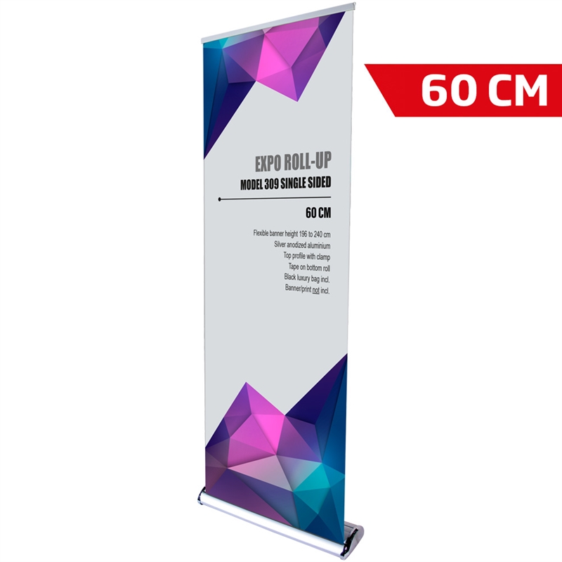 Expo Roll-up, Silber, einseitig, 60 x 240 cm, inkl. Banner und Druck