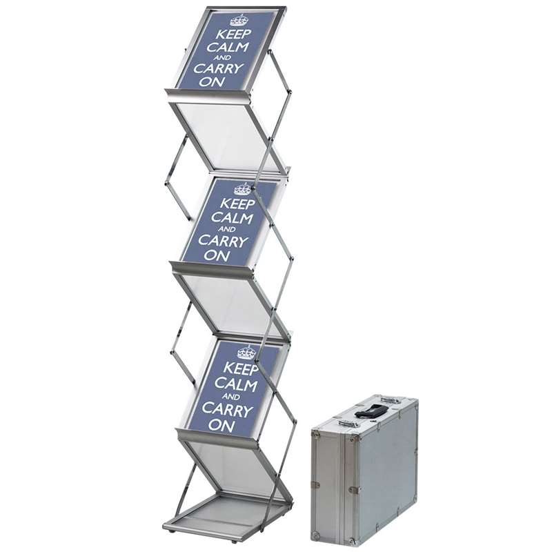 Flex Brochure Stand, aluminum/silver - 6 x A5