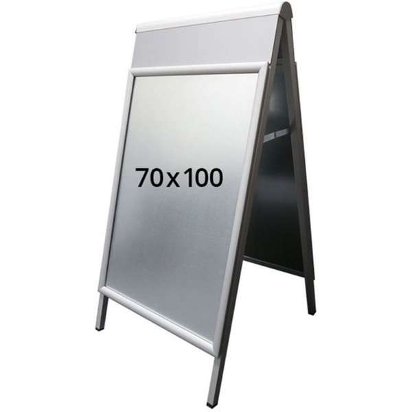 Alu-Line Logo-Wechsel Gadeskilt mit Logoplatte - 70x100 cm - Silber