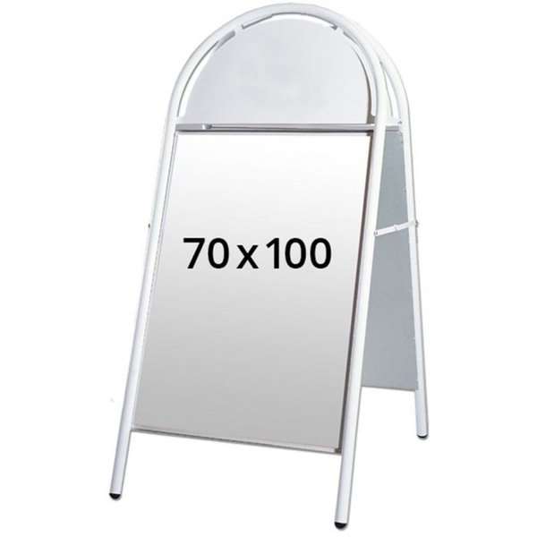 Expo Gothic Sidewalk Sign with Logo Plate - 70x100 cm - White