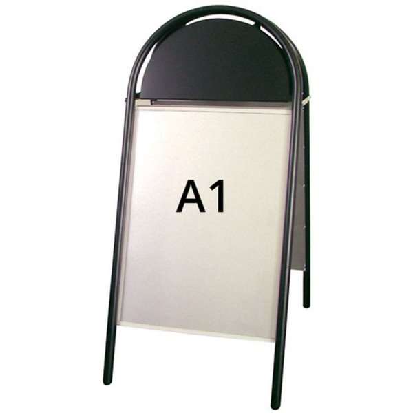 Expo Gothic Sidewalk Sign with Logo Plate - A1 - Black