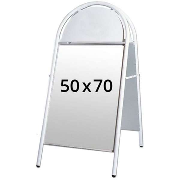 Expo Gotik Gadeskilt med logoplate - 50x70 cm - hvit