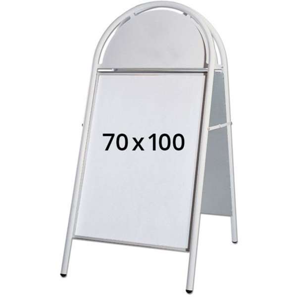 Expo Gotik Lux Gadeskilt med logoplate - 70x100 cm - hvit