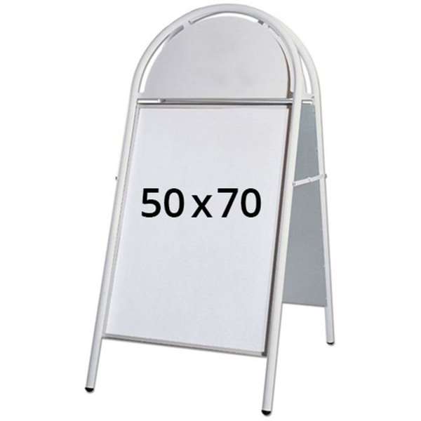 Expo Gotik Lux Gadeskilt con targhetta logo - 50x70 cm - bianco