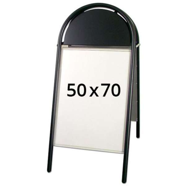 Expo Gothic Lux Sign Stand with Logo Plate - 50x70 cm - Black