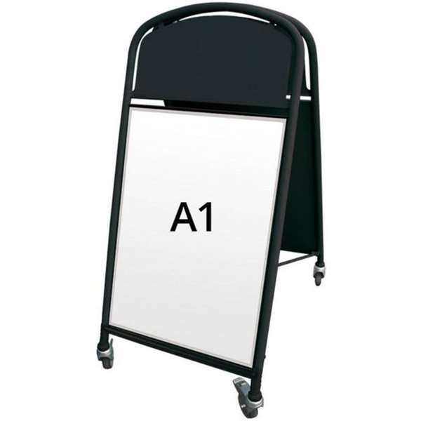 Ellipse Lux Gadeskilt con placa de logo - A1 - negro
