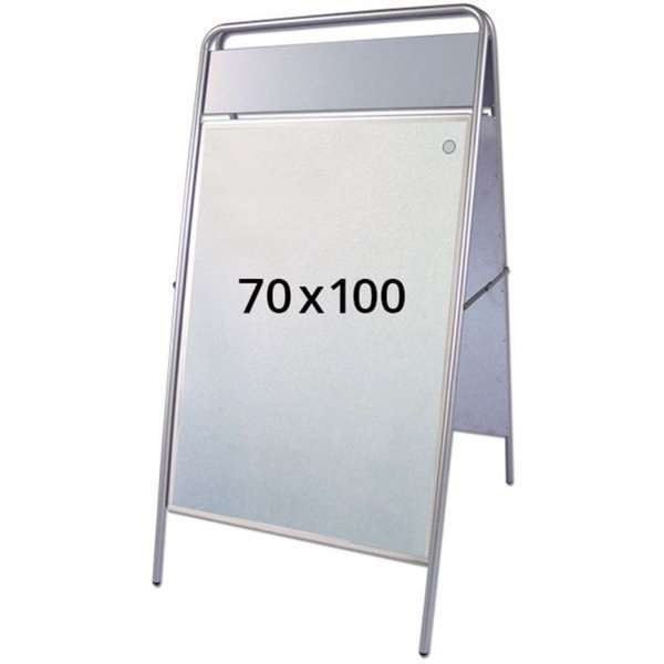Expo Sign Display Board with Logo Plate - 70x100 cm - silver