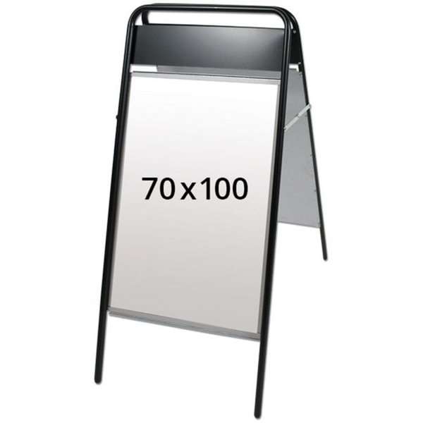 Expo Sign Gadeskilt with logo plate - 70x100 cm - black