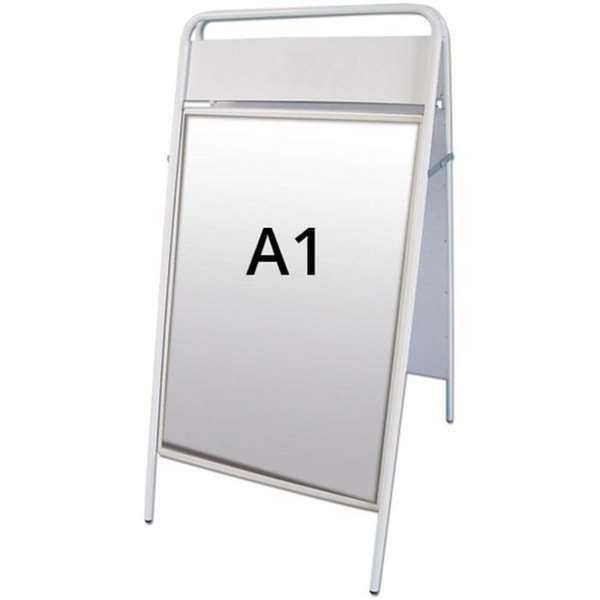 Expo Sign Gate-skilt med logoplate - A1 - hvit