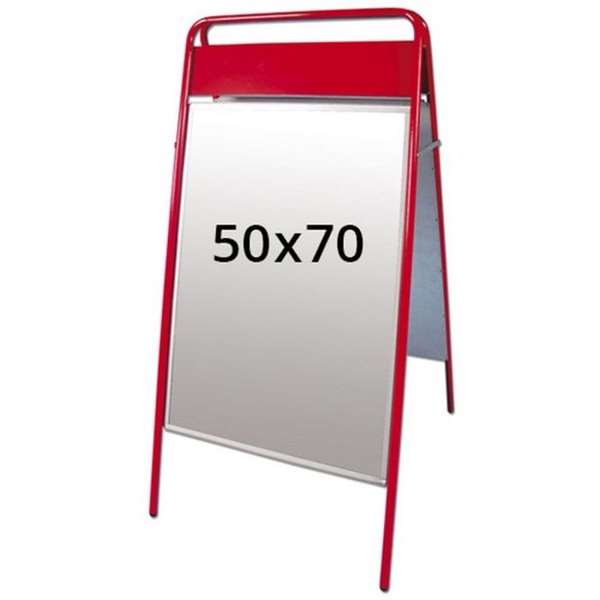 Expo Sign Gadeskilt med logoplate - 50x70 cm - rød