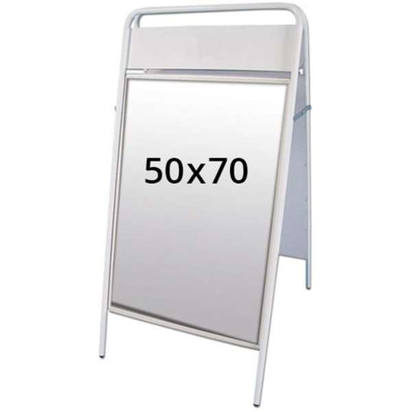 Expo Sign Gadeskilt med logoplate - 50x70 cm - hvit