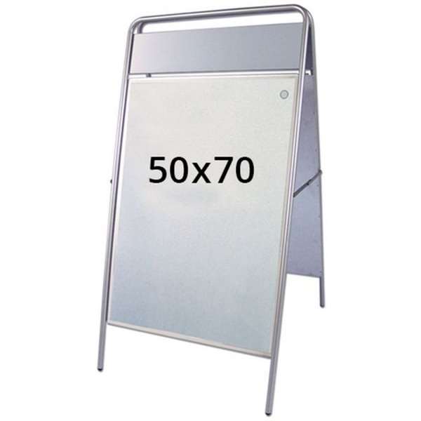Expo Sign Display Sign with Logo Plate - 50x70 cm - Silver