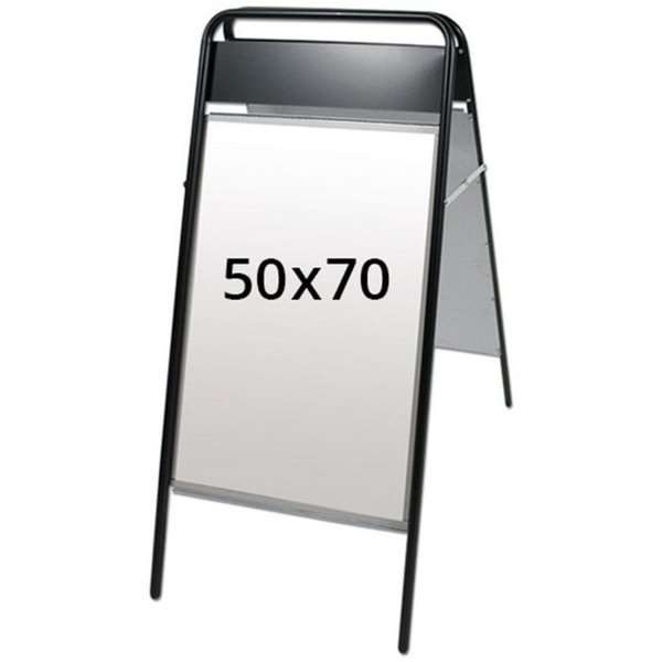 Expo Sign Gadeskilt con placca logo - 50x70 cm - nero