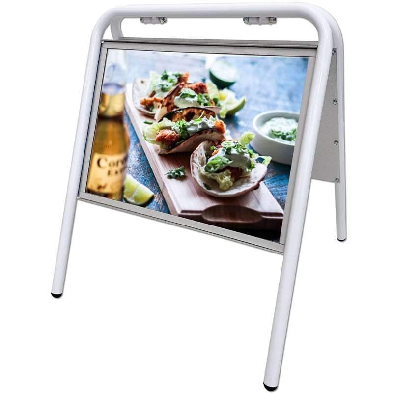 Expo Sign Display Stand, A3 with front panels - white